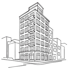 Fototapeta premium High rise building sketch. Architecture