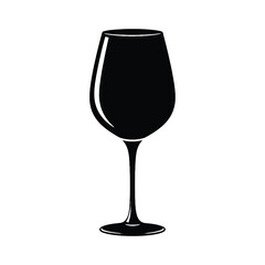 Elegant silhouette of a wine glass stemware for beverage and celebration illustrations silhouette