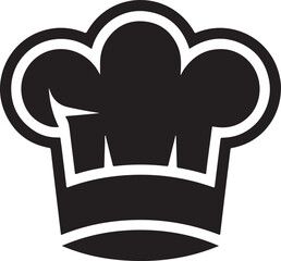 Bold black vector icon of a chef s hat symbolizing culinary expertise and restaurant service