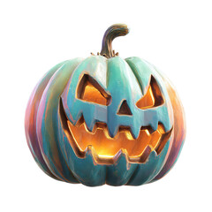 Teal Halloween Pumpkin Jackolantern.