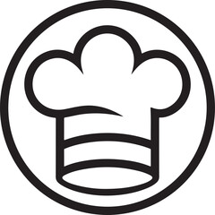Classic chef hat icon symbolizing culinary expertise and restaurant services perfect for food industry branding and design
