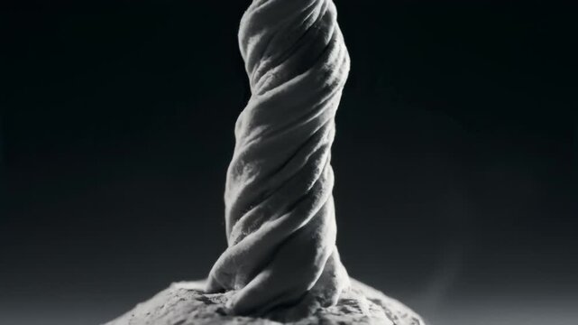 Volcanic Ash Swirl Helix with Solemn Grandeur