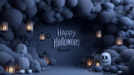 Creative Happy Halloween Message with Festive Mood