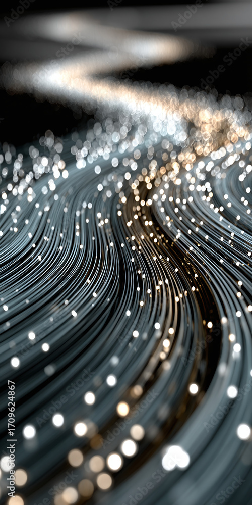 Poster abstract flowing data streams a visual representation of digital connectivity and networks
