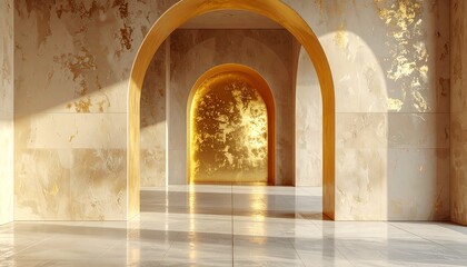 Ancient arched stone doorway of a Spanish cathedral