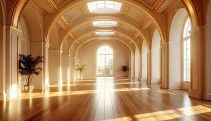 Obraz premium Interior of a mosque in Istanbul, Turkey with ancient stone arches and columns, a stunning example of old religious architecture