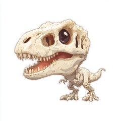 Obraz premium Unique cartoon dinosaur skull design with exaggerated features and vibrant expressions