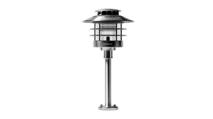 Modern outdoor lamp post, sleek design