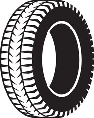 Car Tire Logo with Black Vector Illustration
