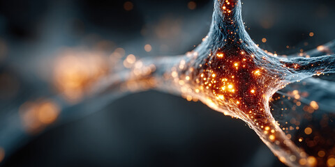 Neural Network Connection Illuminated Nerve Cells Depicting Biological Processes