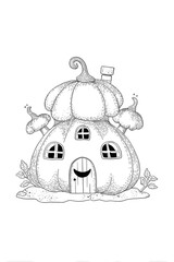 Fototapeta premium Whimsical Pumpkin Cottage