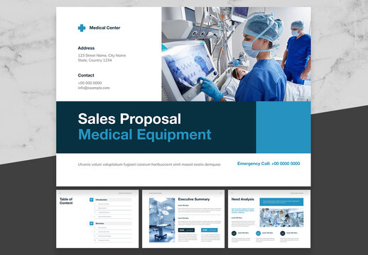 Blue And Black Medical Equipment Sales Proposal