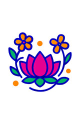 Traditional Clay Diya with Flame – Flat Style Diwali Illustration043