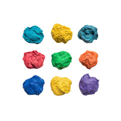 Vibrant Rainbow Colored Clay Balls on Black Background