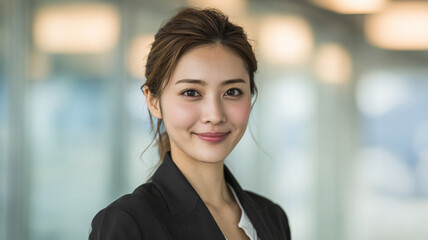 Obraz premium Smiling young businesswoman portrait in office