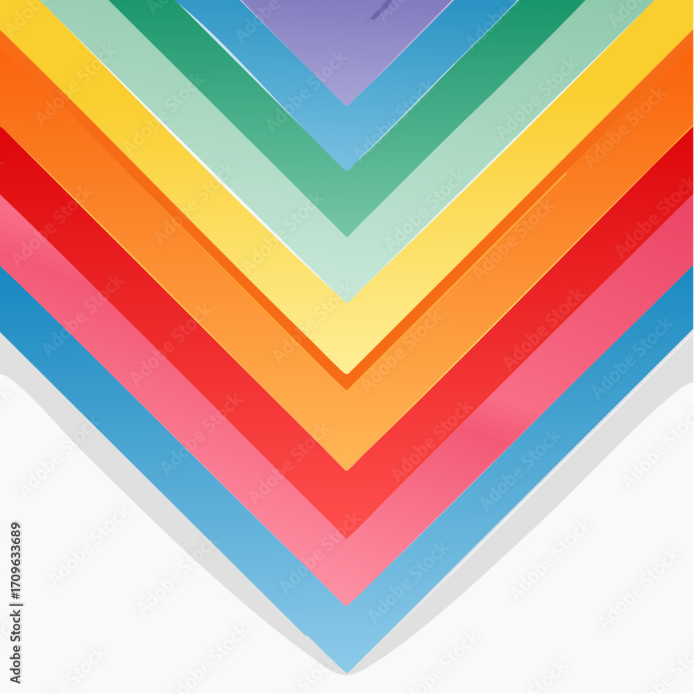 Poster abstract geometric paper layers in vibrant colors with diagonal pattern