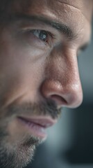 Obraz premium A portrait of a male professional in a sleek smart home office.