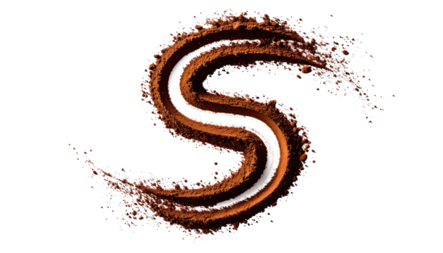 Coffee powder letter S