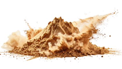 Powder explosion on dark background