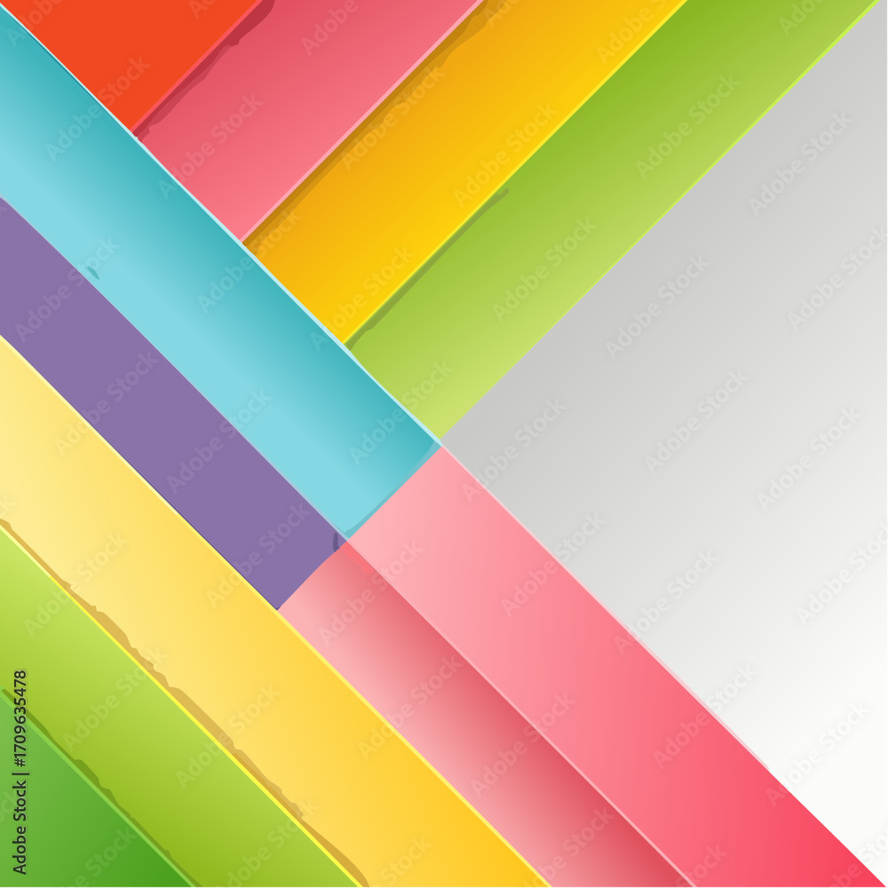 Poster abstract geometric paper layers in vibrant colors with diagonal pattern