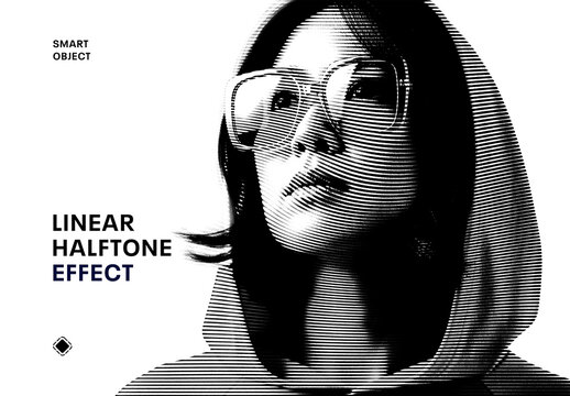 Linear Halftone Photo Effect