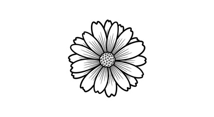 Elegant Black and White Flower Design.