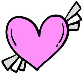 Pink heart with wings