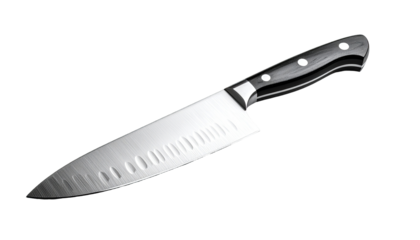 High-angle shot of a chef's knife