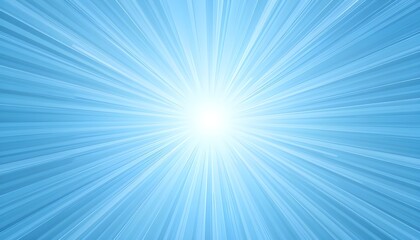 Bright Light Blue Radiating Background with Shining Lines for Modern Digital and Creative Design