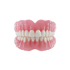 Obraz premium Complete Denture, Full Set of Artificial Teeth, Realistic Dental Prosthesis