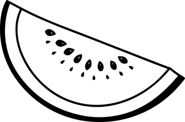 Cantaloupe Slice Line Art Vector Illustration