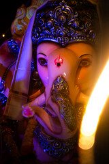 The mighty lord Ganesh during Ganesh Chaturthi festival in India