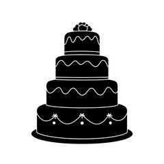 Elegant four-tier chocolate cake with delicate white icing details perfect for celebrations