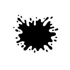 Black ink splatter paint blob abstract shape dynamic fluid splash design element