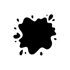 Dynamic black ink splatter blob shape for creative design elements and abstract art