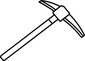 Geologist Hammer Line Art Vector Illustration