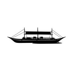Vintage silhouette of a multi-masted sailing ship navigating open waters silhouette of a classic maritime vessel