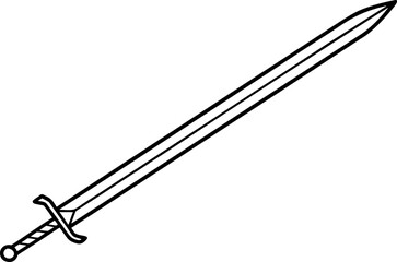 Knight's Sword or Broadsword Outline