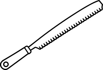 Rasp File Tool Line Art Vector Illustration