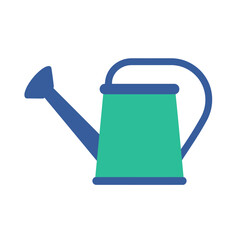 Simple green and blue watering can for gardening and plant care essentials