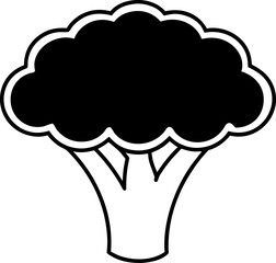 Broccoli Florets Clean Silhouette