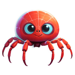 kawaii pastel spider, pastel watercolor, transparent background