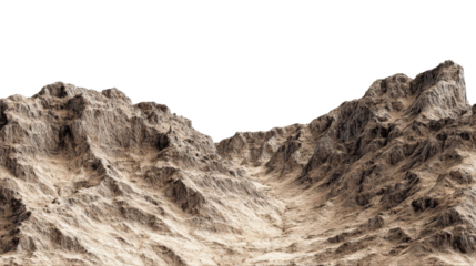 A rugged mountain landscape showcasing steep, rocky terrain with intricate textures under a clear blue sky, ideal for outdoor adventure themes or nature-focused projects