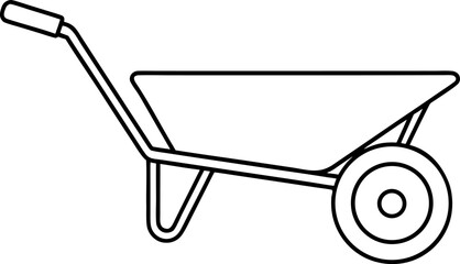 Garden or Construction Wheelbarrow Outline