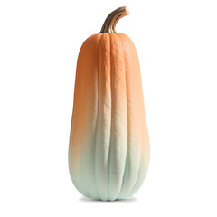 elongated pastel pumpkin, kawaii pastel watercolor, transparent background