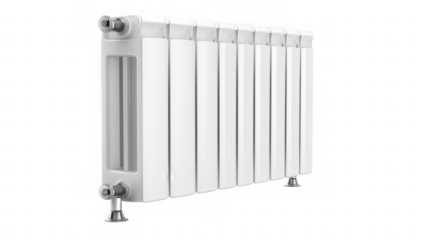 Radiator ready to heat a room in winter season, created with AI, PNG