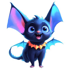 cute pastel bat, kawaii pastel watercolor, transparent background