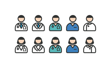 医者　看護師　医療関係者のアイコンイラスト