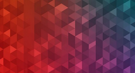 Fototapeta premium Colorful Geometric Triangle Pattern in Red Pink Purple Blue Tones for Modern Design