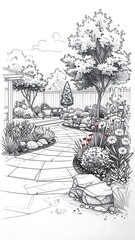 Garden design sketch
